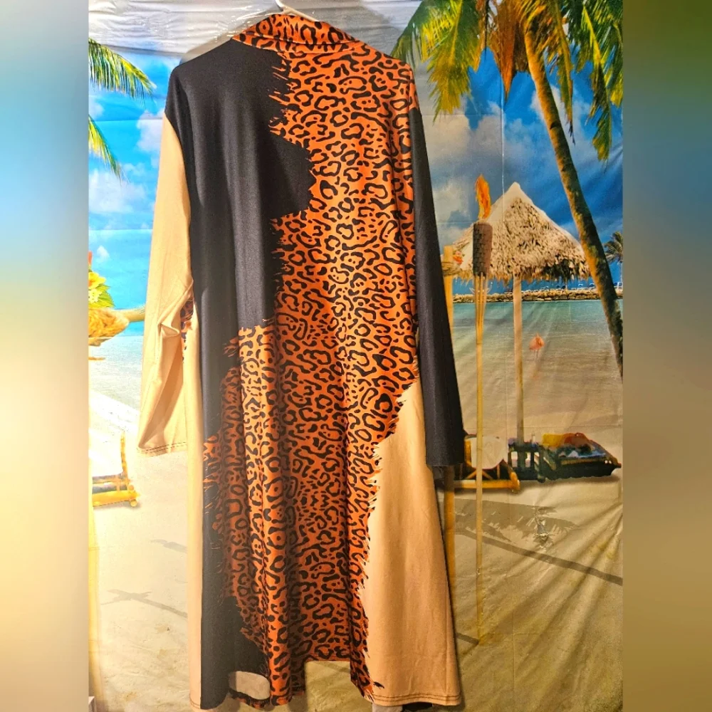 Lilly Pulitzer Black and Orange Leopard Print Coat - Picture 4 of 5